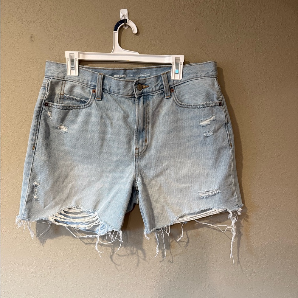Old Navy Light Blue Distressed Jean Shorts